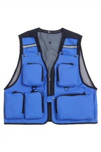 SKV011 custom zipper vest jacket design outdoor fishing vest director outdoor vest photographer vest jacket vest jacket center back view